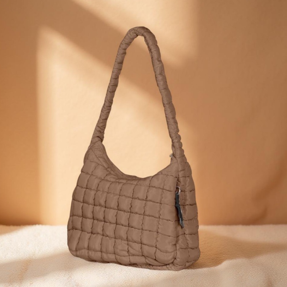 Brown Quilted Tote Bag Puffy Tote Bags Crossbody Bag Shoulder Bags Hobo …